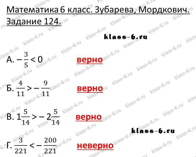 гдз математика Зубарева 6 класс ответ и подробное решение с объяснениями задачи 124